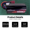 PCEONAMP 11.1V Li-ion Battery 3000mAh 3S for R608 2104 210E 200E Brushless RC Boat with Deans T Plug Rechargeable High Capacity 15C RC 11.1V RC Boat Battery （2packs）