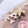 Rumtock Rhinestones Zircon Flower Gold Hair Clip for Wedding Brides Bridesmaid Banquet Prom Hair Styling Jewelry Hair Piece