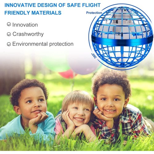 JOYGIFT 2024 Flying Orb Ball Toys, 2-Pack Magic Flying Ball Toy, Galactic Spinner Ball with 360°Rotating RGB Lights, Boomerang Drone Flying Toys for Kids Adults