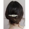 Casdre Pearl Bride Wedding Hair Comb Silver Bridal Side Comb Hair Piece Wedding Hair Accessories for Women and Girls