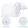 Pillow Protector Waterproof Queen Size Pillow Cases 4 Pack Skin-Friendly & Noiseless Pillow Encasement Zippered White Pillow Covers Machine Wash