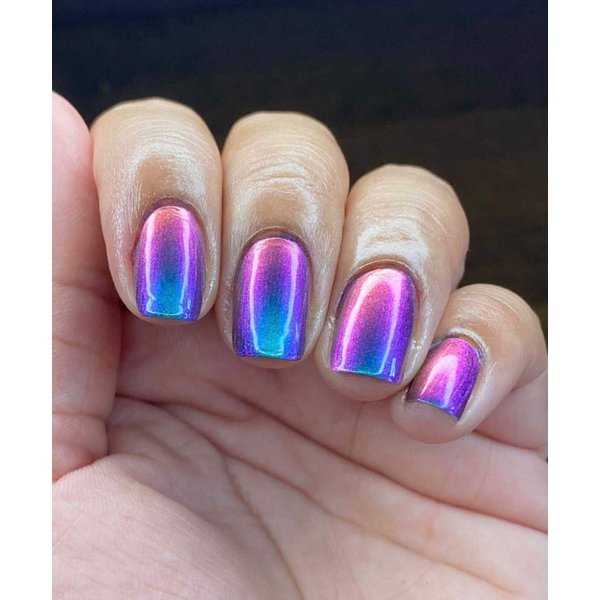 Polish Me Silly Paradise Rainbow Chrome Nail Polish – Multicolor Iridescent Nail Polish with Chrome Finish – Vegan and Cruelty-Free Fast-Drying Nail Polish – Pigmented Rainbow Nail Lacquer