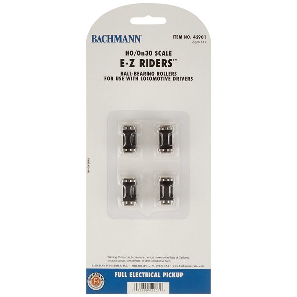 Bachmann Trains E-Z RIDERS™ with BALL-BEARING ROLLERS - 4/pk - For Use with HO or On30 Scale