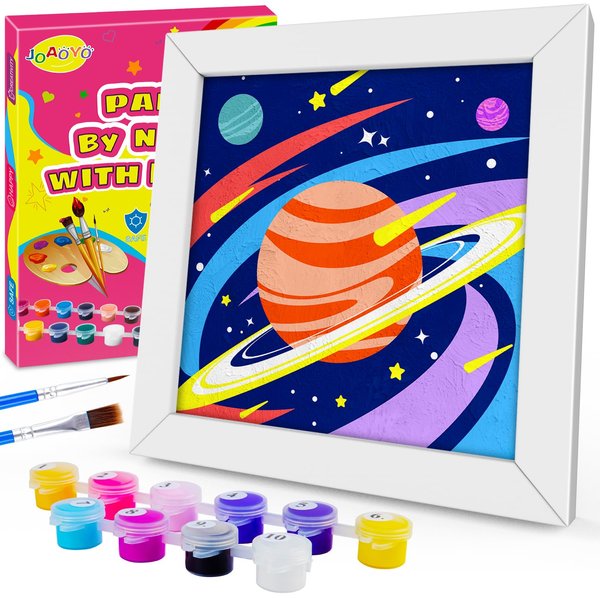 JOAOYO Paint by Numbers for Kids Ages 8-12 Easy Acrylic Paint by Number Kits for Girls Boys Adults with Wooden Frame Oil Painting Kits for Kids Ages 4-8 Perfect for Gift Home Decoration (Star)