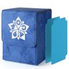 ULTRGEE Deck Box for MTG, MTG Deck Box Fits 110 Single Sleeved Commander Cards, Trading Card Storage Case with 2 Dividers - Denim