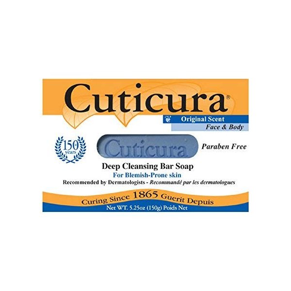 Cuticura Deep Cleansing Face and Body Soap, Original Scent 5.25 oz (Pack of 3)