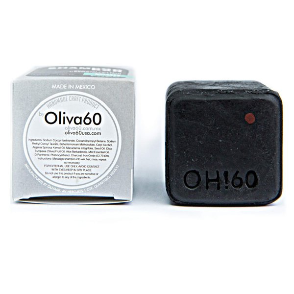 Oliva60 Shampoo Bar with Olive, Argan and Macadamia Oil, Sulphate and Paraben free, 3.5 oz(Charcoal mint)