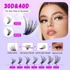 Yinaber Lash Extension Kit DIY 280pcs Lash Clusters Eyelash Extension Kit, 9-16mm Mix 30D 40D Curl Individual Lashes Kit with Lash Bond and Seal Lash Tweezers for Self(30D&40D-0.07D-9-16Mix KIT)