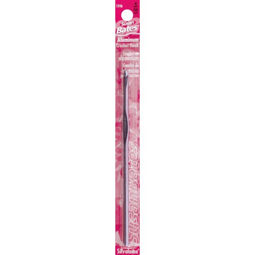 Susan Bates Silvalume Aluminum Crochet Hook 5 1/2 inch Size G 6 Lavender 12106-G 6 (6-Pack)