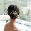 Handmade Flower Wedding Hair Comb Bridal Crystal Hair Side Comb Wedding Hair Accessories for Brides and Bridesmaid