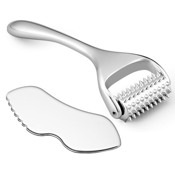 Running man Acupressure Roller-Deep Tissue Massage Tool for Face, Acupuncture Roller-Skin Care Face Massager, Stainless Steel Gua Sha Facial Tools-Massage Tool