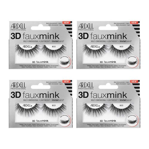 Ardell False Eyelashes 3D Faux Mink 853, 4 pairs