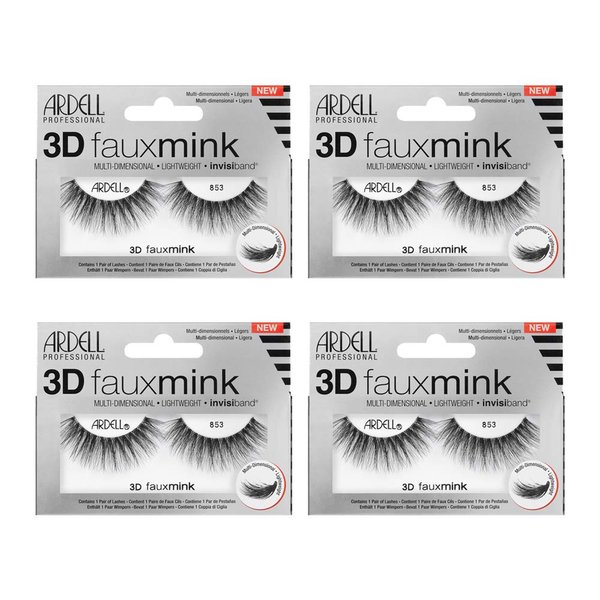 Ardell False Eyelashes 3D Faux Mink 853, 4 pairs