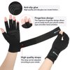 Duerer Arthritis Compression Gloves with Straps, Women Men for RSI, Carpal Tunnel, Rheumatoid, Tendonitis, Hand Pain, Hand Support. Fingerless Gloves for Computer Typing and Daily work (Black, L)