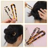U Shape Hair Pins, Mabor 2 Pcs French Hair Forks Tortoise Shell U Shape Updo Hair Pins Clips for Thin Thick Hair, 4.45 inch Acetate Hair Sticks Hair Clips Women Hairstyle Accessories
