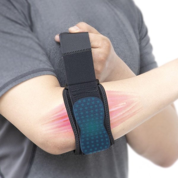 TOMUST Tennis Elbow Brace - Adjustable Forearm Support Band with Gel Compression Pad, Elbow Strap for Bursitis, Golfers, Tendinitis, Effective Pain Relief, Sports - Both Men, Women (Single), L-XL