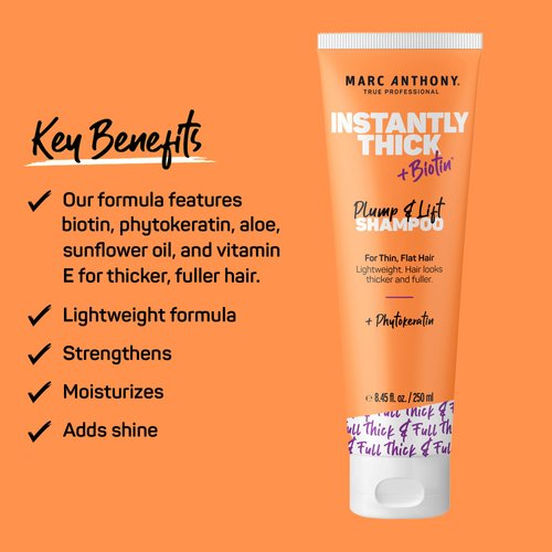 Marc Anthony Hair Thickening Shampoo - Biotin & Aloe Lightweight Formula for Volumizing, Thicker & Fuller Hair