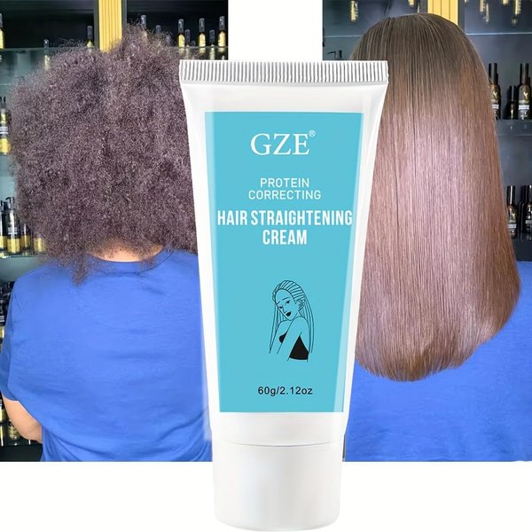 GZE STRAIGHTENING CREAM Smoothing Silk Protein for Hair, Protein Correcting Hair Straightening Cream, Hair Straightener Product for Women Men, Nourishing Hair Straightener Product