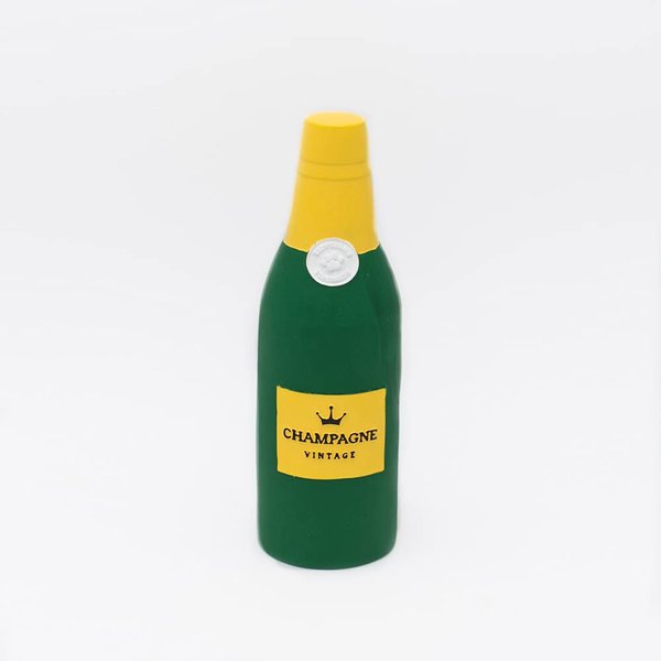 ZippyPaws - Latex Happy Hour Crusherz, Drink Themed Crunch Water Bottle Dog Toy - Champangne