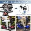 Ignition Switch with Key, Replacement Mobility Scooter Spare Start On/Off Ignition Switch with 2 Keys for Pride