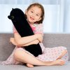 SNOWOLF Black Cat Plush Toy Soft Long Cat Pillow Plushies Doll Stuffed Animal Plush Body Pillow Black Sesame Meowchi Sofa Throw Pillow Decoration Gift for Kids Girl, 70cm/27.5inch
