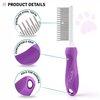 Poodle Pet Dog Combs for Grooming Matting - Metal Comb for Dogs with Long & Short Stainless Steel Teeth - Dematting Comb for Cats to Remove Matted Hair & Knots – Safe, Gentle Dogs & Cat Grooming Comb