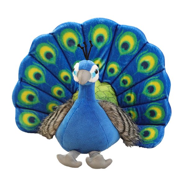 11.8inch Simulation Peacock Plush Toy Cute Peacock Stuffed Animal Doll Peacock Plush Pillow Birthday Gift Home Decoration (Blue)