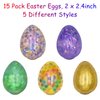 Eavotoy 15 Pack Easter Eggs Stress Balls Squishy Toys Squeeze Ball Toys for Easter Egg Hunt Easter Basket Stuffers Party Favors Gifts