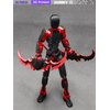 altuco Assembled T13 Action Figure with Multiple Accessories,Black-Red 3D Printed Multi-Jointed Titan 13 Figure,Dummy 13 Desktop Decorative Toy