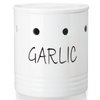 LEETOYI Ceramic Garlic Keeper with Lid, Garlic Container for Counter Easy to Clean,Garlic Saver to Keep Your Garlic Cloves Fresh Longer,Farmhouse Garlic Holder Storage Container, 31 oz White