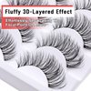 Natural Eyelashes Natural Look Fasle Eyelashes Wispy 3D Fluffy Clear Band Lashes 16mm Strip Lashes Wispy Lightweight 5 Pairs Multipack by EXTENIFY (5 Pair-Natural)