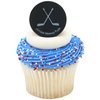 DecoPac Ice Hockey Rings, Ice Hockey Puck Cupcake Decorations, Hockey Cupcake Toppers, Black, Food Safe & Ready To Use – 24 Pack