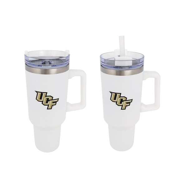 Desert Cactus UCF University of Central Florida Knights Large Insulated Stainless Steel Handle Lid Straw Reusable Double Walled Cup Hot Cold Drinkware Laser Etched (40oz Ounce Rally Tumbler Design B)