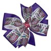 Birthday Cake Pinwheel Hair Bow 4" Periwinkle Purple & Hot Pink