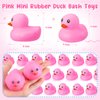 Hungdao 48 Pcs 2 Inch Mini Rubber Ducks for Kids Children Party Favors Bulk Bath Ducks Summer Pool Floating Toys Rubber Ducks Birthday Gifts for Boys Girls Baby Shower Supplies (Pink)