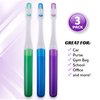 Lingito Travel Toothbrushes, Mini Toothbrush with Toothbrush Cover, Camping Toothbrush, Travel Size Toothbrush with Toothbrush Case Portable Toothbrush, Adults Travel Toothbrush Kit (3 Pack)