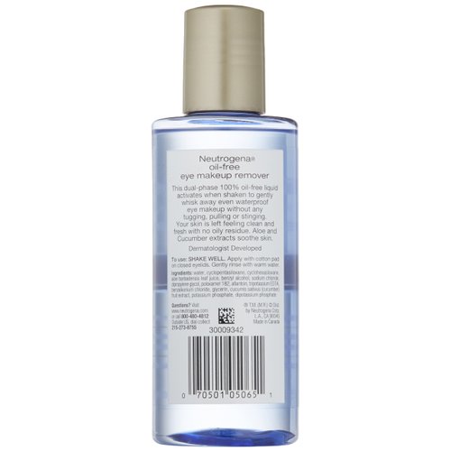 Neutrogena Gentle Oil-Free Eye Makeup Remover & Cleanser for Sensitive Eyes, Non-Greasy Makeup Remover, Removes Waterproof Mascara, Dermatologist & Ophthalmologist Tested, 5.5 fl. oz ( Pack of 3)