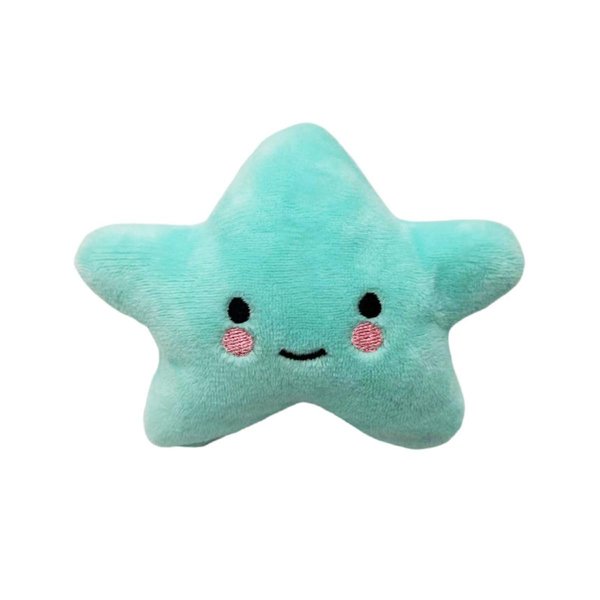 NIOIPXA Dog Chewing Toy Star-shaped Dog Plush Toy with Squeaker (blue)