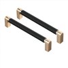 CILEYTION 10 Pack Black and Gold Cabinet Pulls, 3-3/4 Inch Hole Centers Gold Drawer Pulls, Gold Dresser Handles and Cupboard Handles