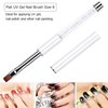 Ycyan 2Pcs Oval & Flat UV Gel Nail Brush Set Rhinestone Handle Professional Nail Art Design Brushes