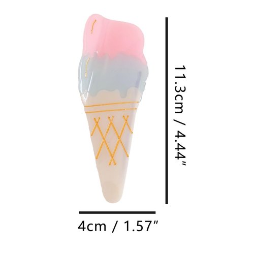Ice Cream Acetate Claw Clip,Acetate Hair Clips,Big Hair Clips for Women,Blue