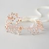 SWEETV Bridal Headband Wedding Headpiece for Bride Hair Accessories for Wedding Hair Pieces Crystal Pearl Hair Vine Rose Gold