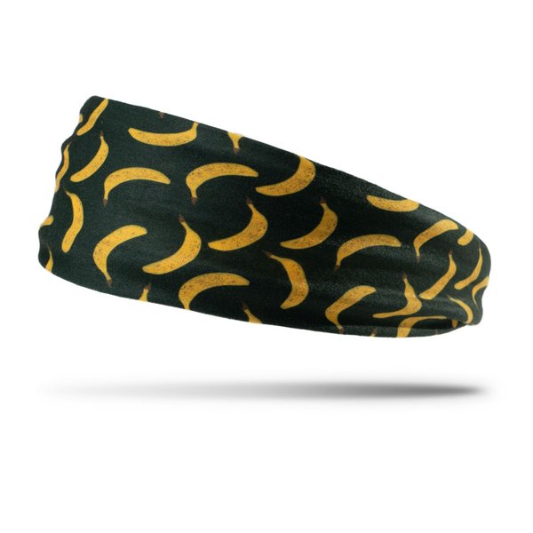 ChalkTalkSPORTS RokBAND Multi-Functional Food Themed Neck Gaiter or Headband | Banana Pattern | Black