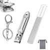 Travel Nail Clippers with Keychain,Mess Free Nail Clippers with Catcher,Ultra Thin Mini Small Fingernail Toenail Cutter for Men Women Adult