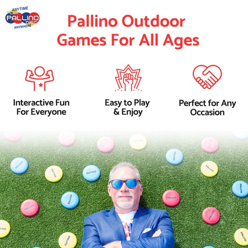 Pallino Interactive Game - Back Yard Games for Adults and Family, Backyard Games for Family, Lawn Games for Adults and Family, Outdoor Games for Family, Fun & Interactive Flying Disc Set for Kids