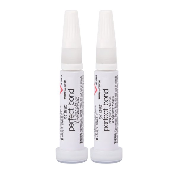 Nailene Perfect Bond Glue 0.07 Oz Tubes - 2 Pack - Durable, Easy to Apply False Nail Glue – Repairs Natural Nails – Quick-Drying Nail Adhesive Lasts Up to 7 Days – Nail Care Essential, Clear