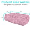 Vive Mobility Knee Scooter Pad Cover - Soft Plush Adult Sheepskin Memory Foam Cushion, Walker Accessory for Knee Roller, Padded Accessories Leg Cart Improves Comfort with Injury, Universal Fit (Pink)