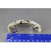 Cream Grey Black barrette plastic marbled rectangle hair clip accessory 3.75 inches long over the curve