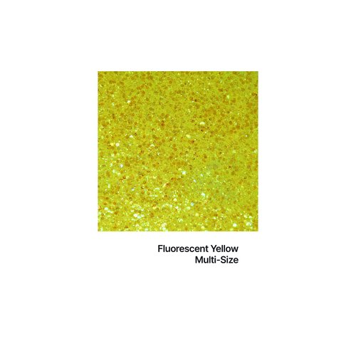 Hemway Ultra Sparkle Glitter - Multi-Size Chunky Fine Cosmetic Glitter Mix for Body Face Hair Eye Nail Art Festival, Crafts for Tumbler Resin Decorations - Fluorescent Yellow - 100g / 3.5oz