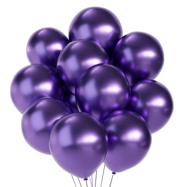 Metallic Purple Balloons 12inch 70pcs Purple Latex Party Balloons for Birthday Chrome Balloon for Halloween Christmas Wedding Engagement Mermaid Party Supplies